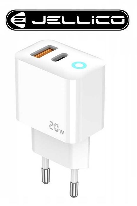 Ładowarka 2in1 sieciowa PD 20W 2 porty USB + USB-C JELLICO * Wejherowo