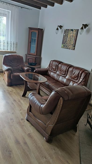 Zestaw wypoczynkowy komplet wypoczynek fotele kanapa skórzana skóra