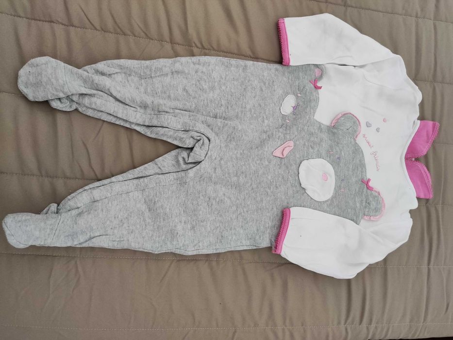 7 Babygrow em algodão menina de 9-12 meses