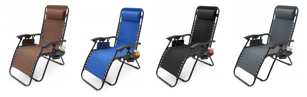 Leżak ogrodowy plażowy krzesło fotel składany zagłówek