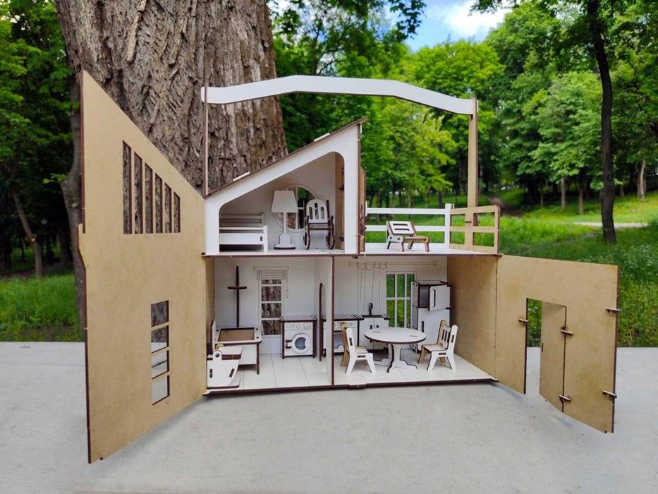 Кукольный дом для LOL та Барби, Будинок для кукол, деревʼяний домик