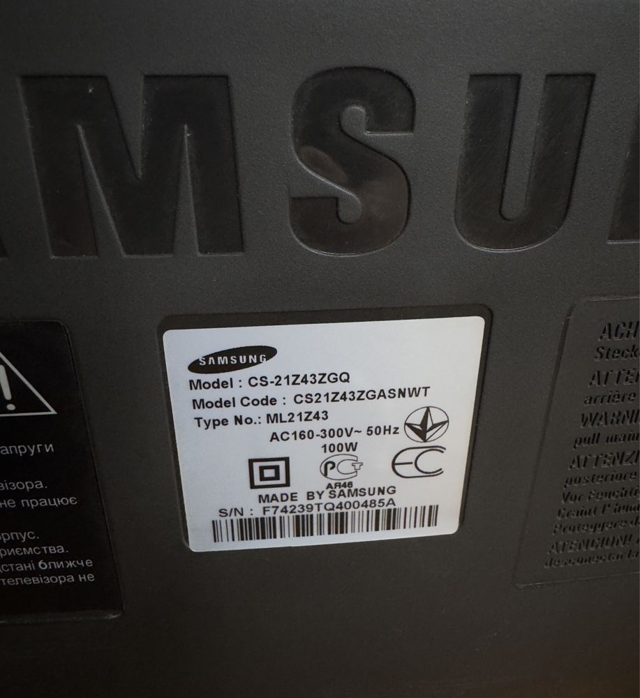 ЕЛТ-телевізор Samsung CS-21Z43ZGQ. 21 дюйм 4:3