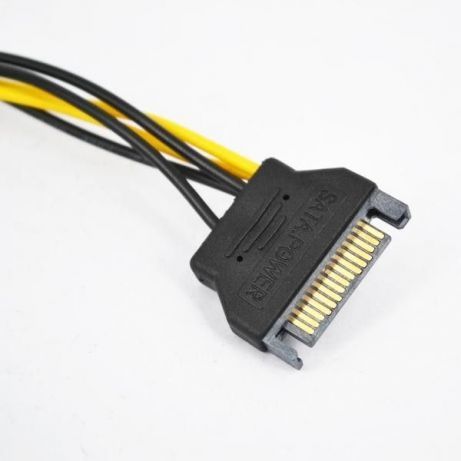 Переходник 15 pin SATA - > 6 pin для PCI-E удлинитель кабель 18AW сата