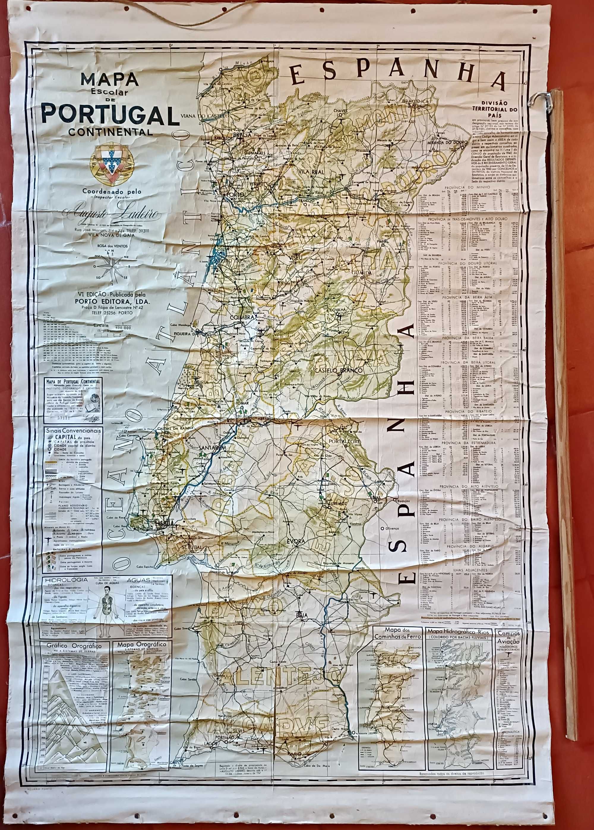 Mapa Portugal Escolar, 1962