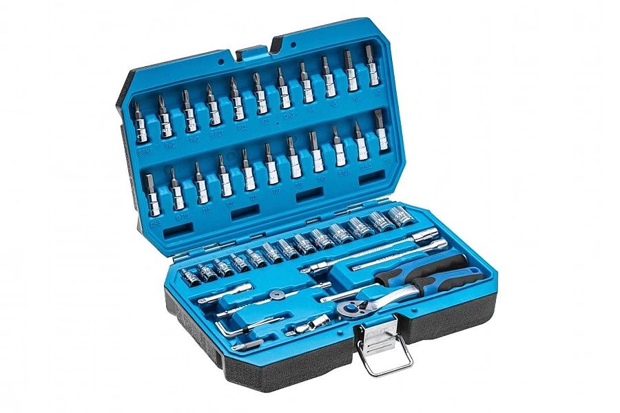 Zestaw Narzędziowy Kluczy Nasadowych Z Grzechotką 1/4" 46Szt Ht1R416 H