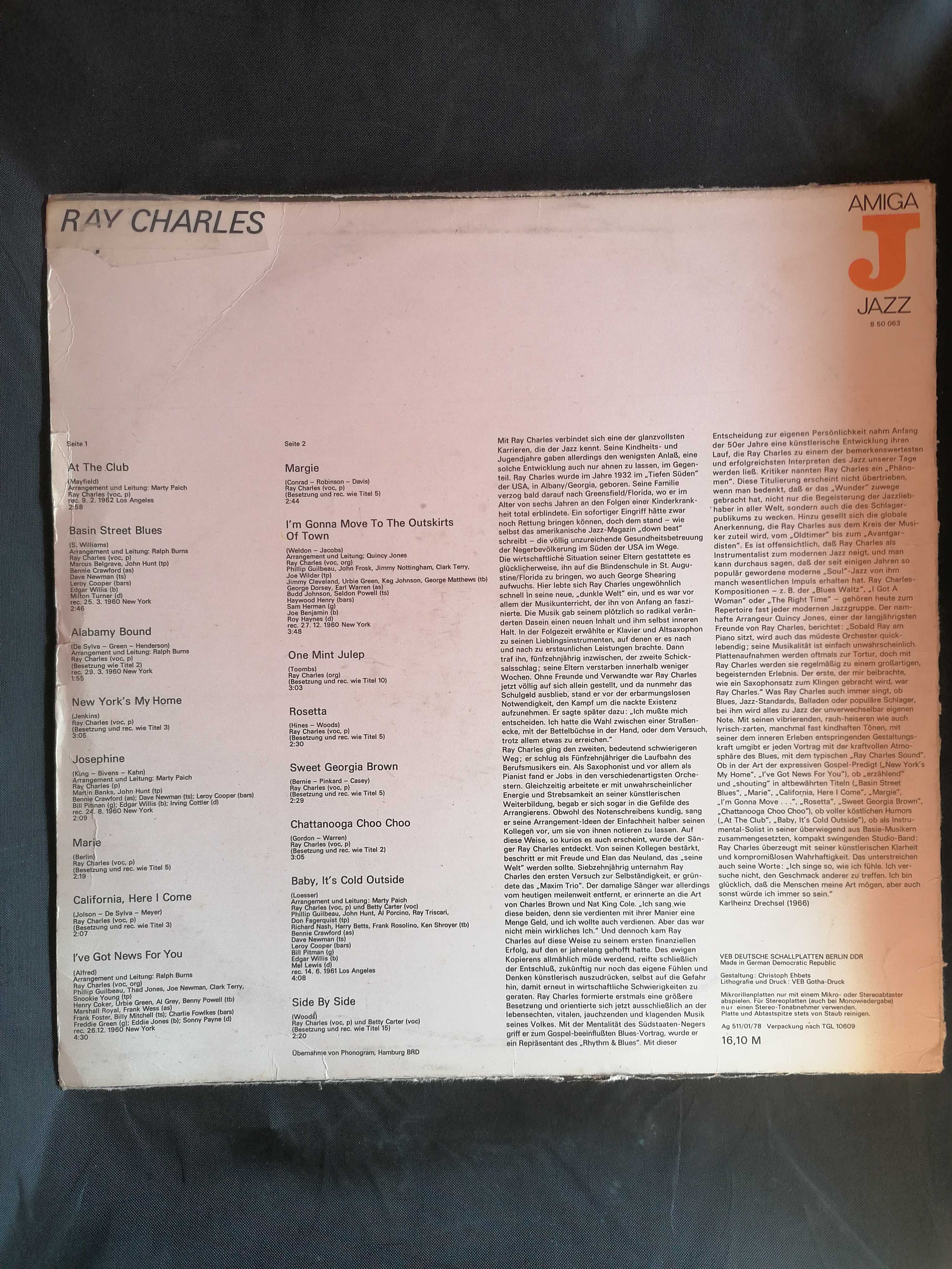 Ray Charles Jazz Vinyl LP