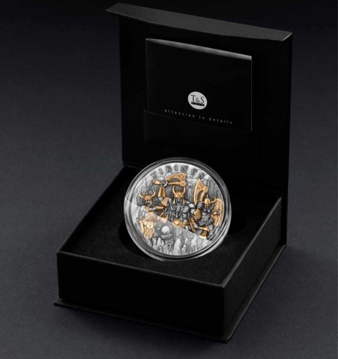 Срібна монета вікінги 2 унції | Монета Викинги