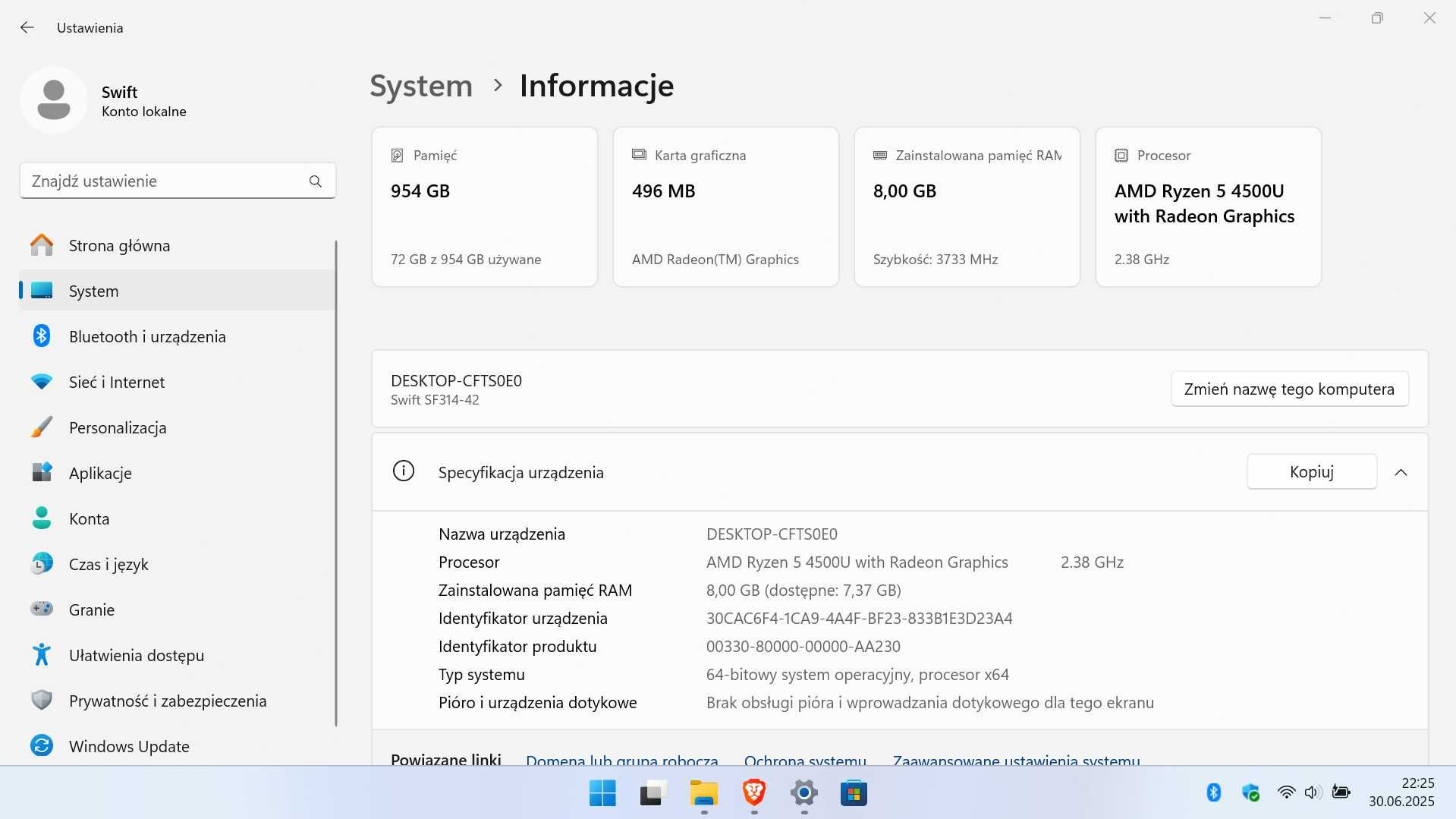 Acer Swift 3  Lekki, szybki, 1TB SSD – idealny laptop do nauki i pracy
