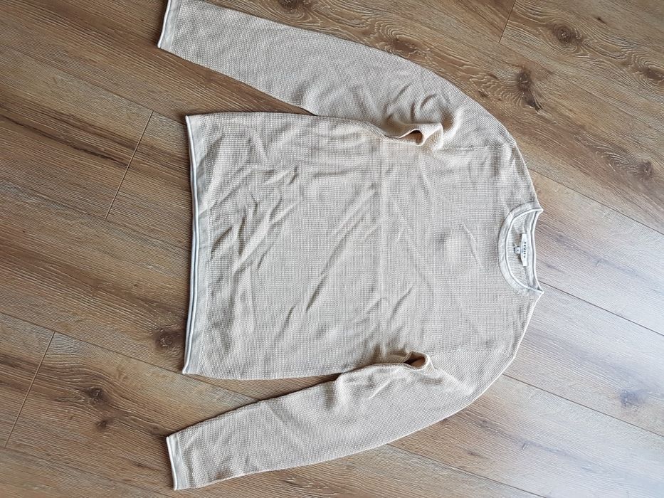 S Review sweter męski bawełniany sweterek beżowy 100% cotton 
Nowy pow