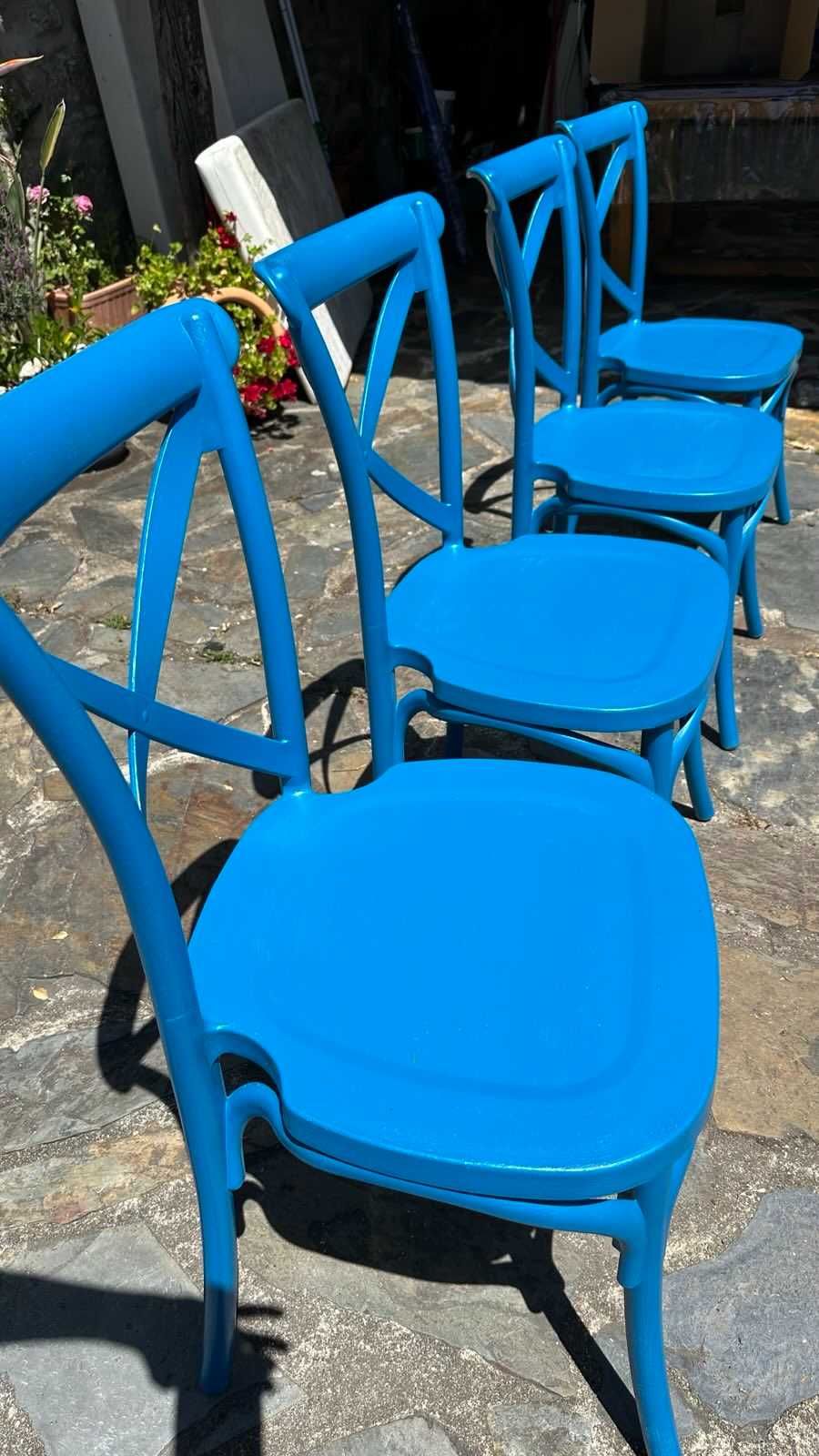 Cadeiras exteior pvc azul