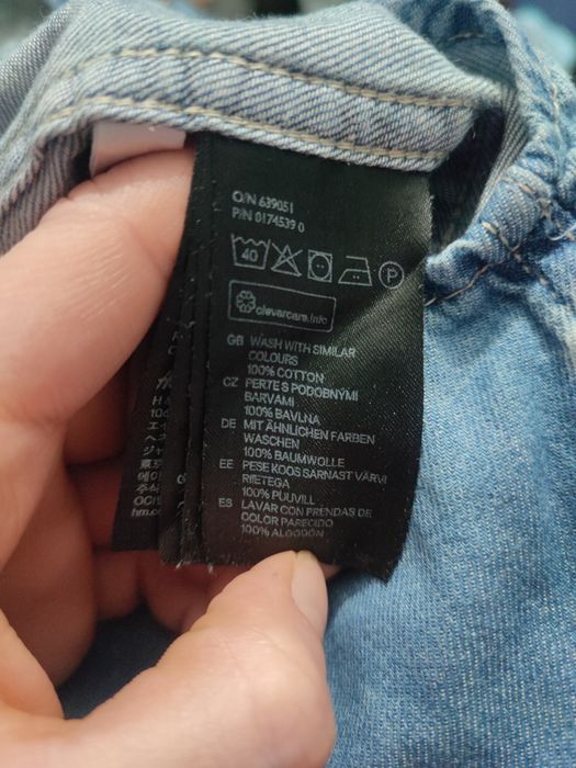 Bawełniana koszula jeansowa H&M 128