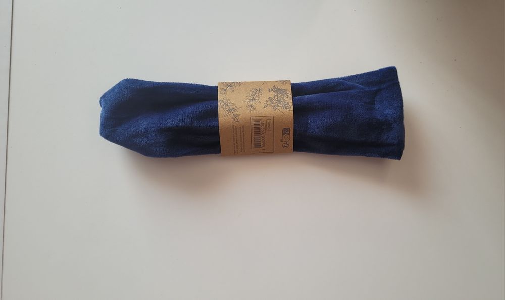 Opaska do włosów na gumce turban granatowy kobaltowy