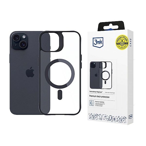 Etui 3mk Satin Armor MagCase z MagSafe na iPhone 15 Plus - przezroczys