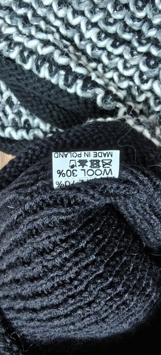 Czapka i komin szalik wełna wool komplet
