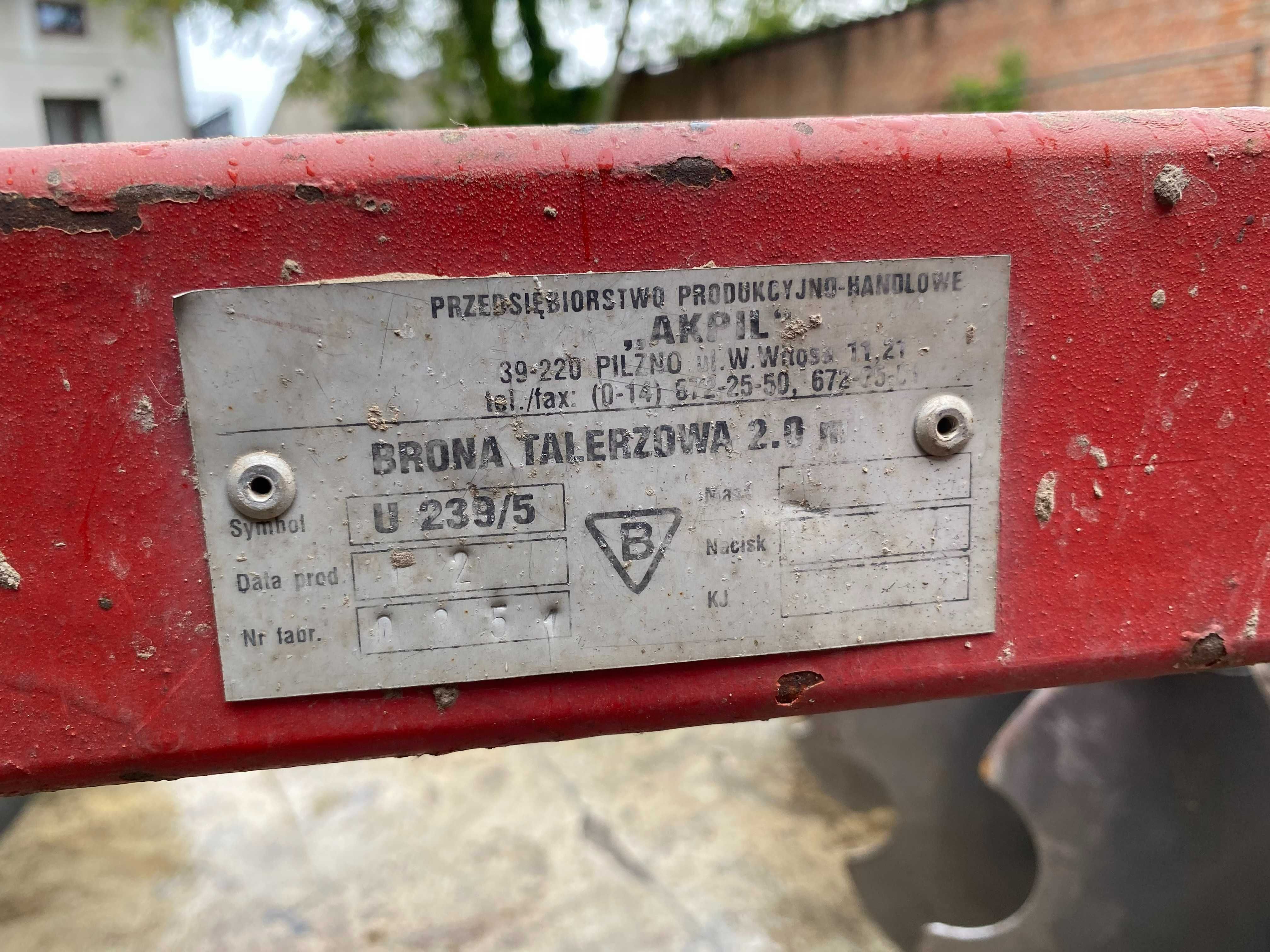 Brona talerzowa AKPIL 2M