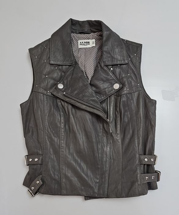 Kamizelka Damska Skórzana Alice Szara Rozmiar M