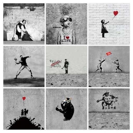 Zestaw plakatów 9x 20x20 Mega Mix Banksy