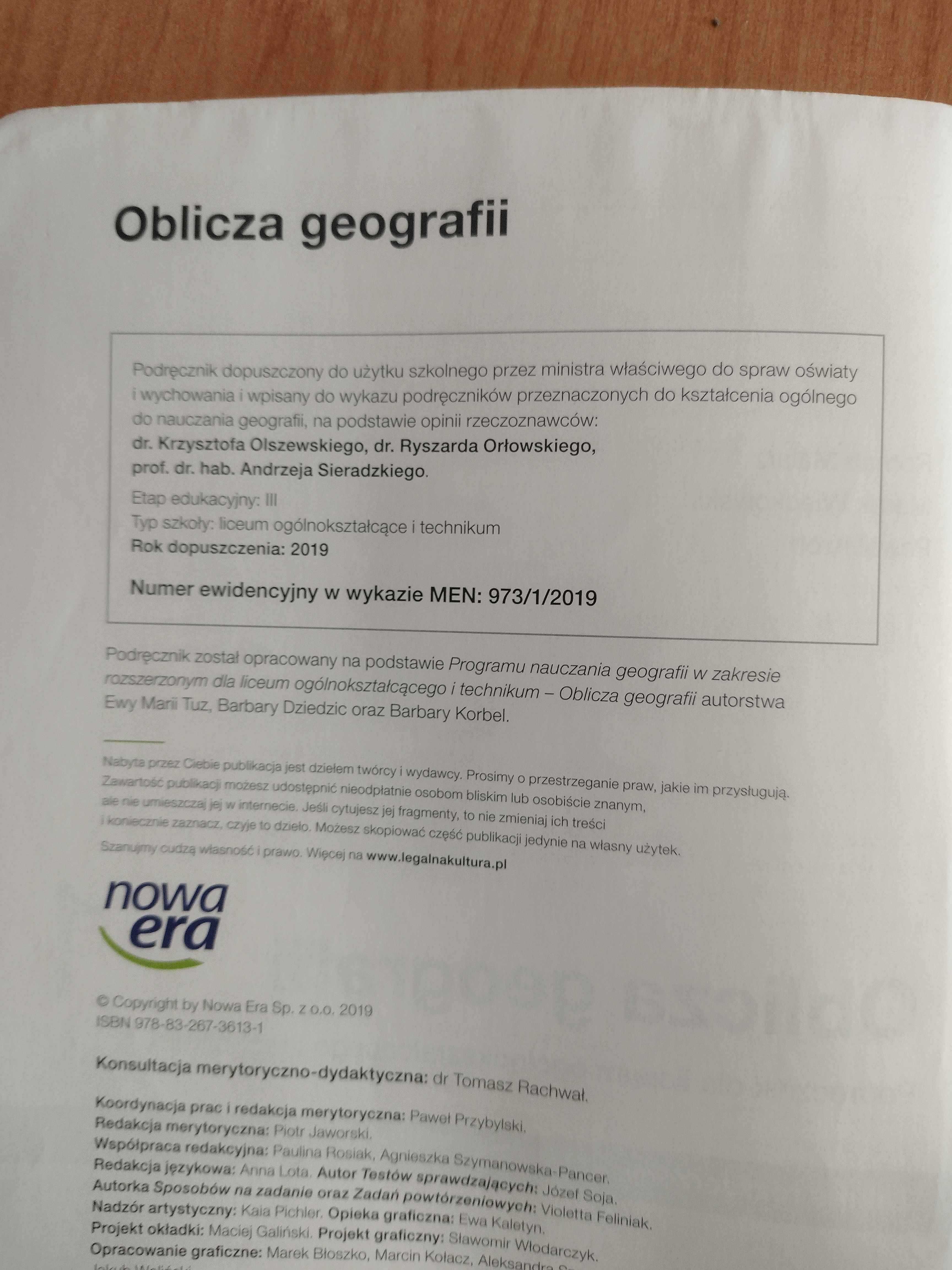Oblicza geografii 1 zakres rozszerzony dla klasy 1LO i technikum