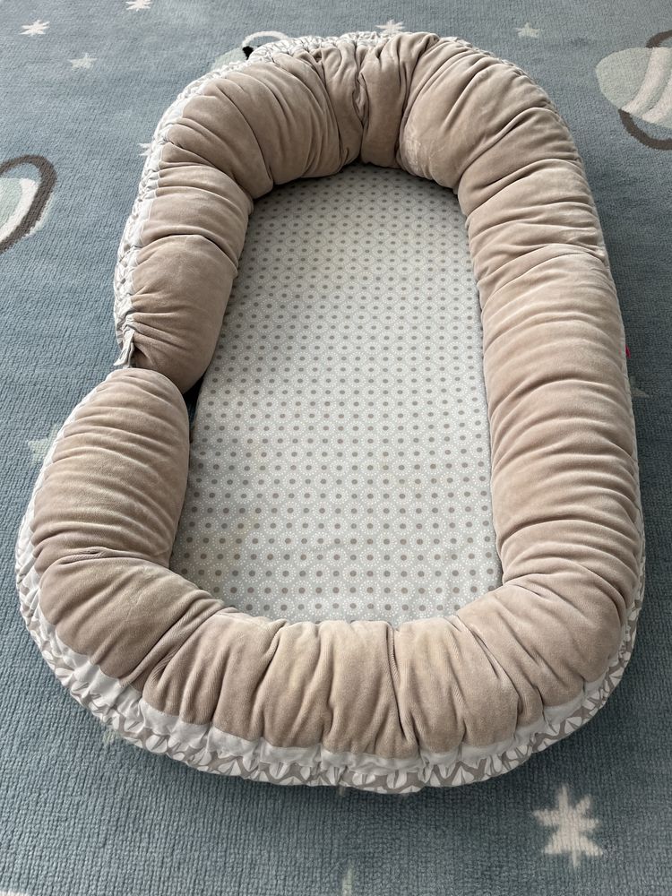 2w1: Gniazdo Niemowlęce + Kojec Junior (wysoki) Beżowy Motherhood