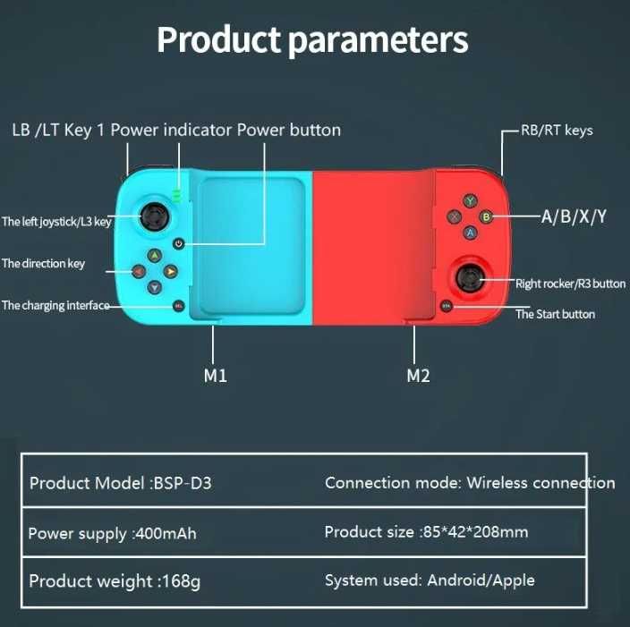 Геймпад для телефона BSP-D3 + В ПОДАРОК КАБЕЛЬ USB Type-C 10А