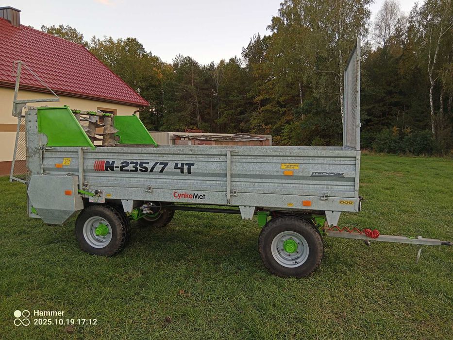Rozrzutnik obornika dwuosiowy cynkomet 4, 5 t 2019r jak nowy wałki pio
