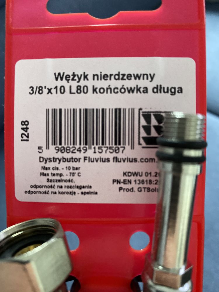 Wężyk nierdzewny 3/8 x 10