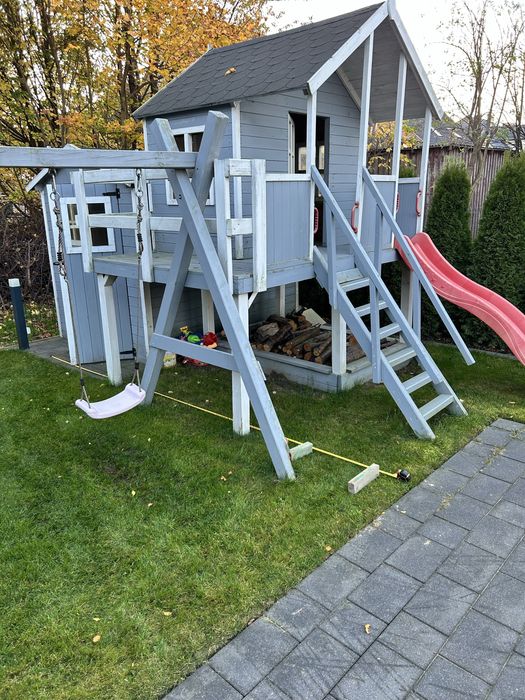 Plac zabaw drewniany,zjeżdżalnia,huśtawki,piaskownica