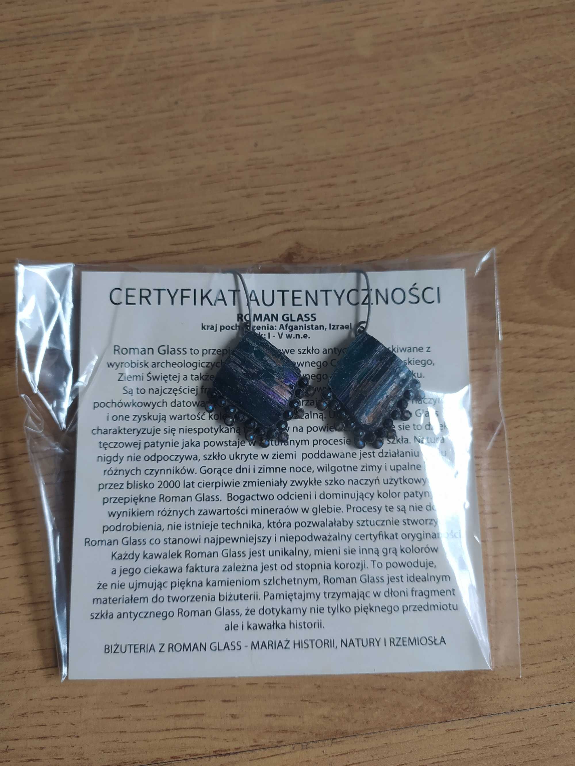 Kolczyki Roman Glass z certyfikatem