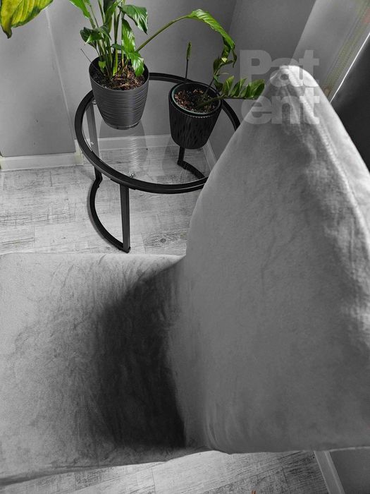 Pokrowce na krzesła miękkie welurowe komplet szare 4 sztuki