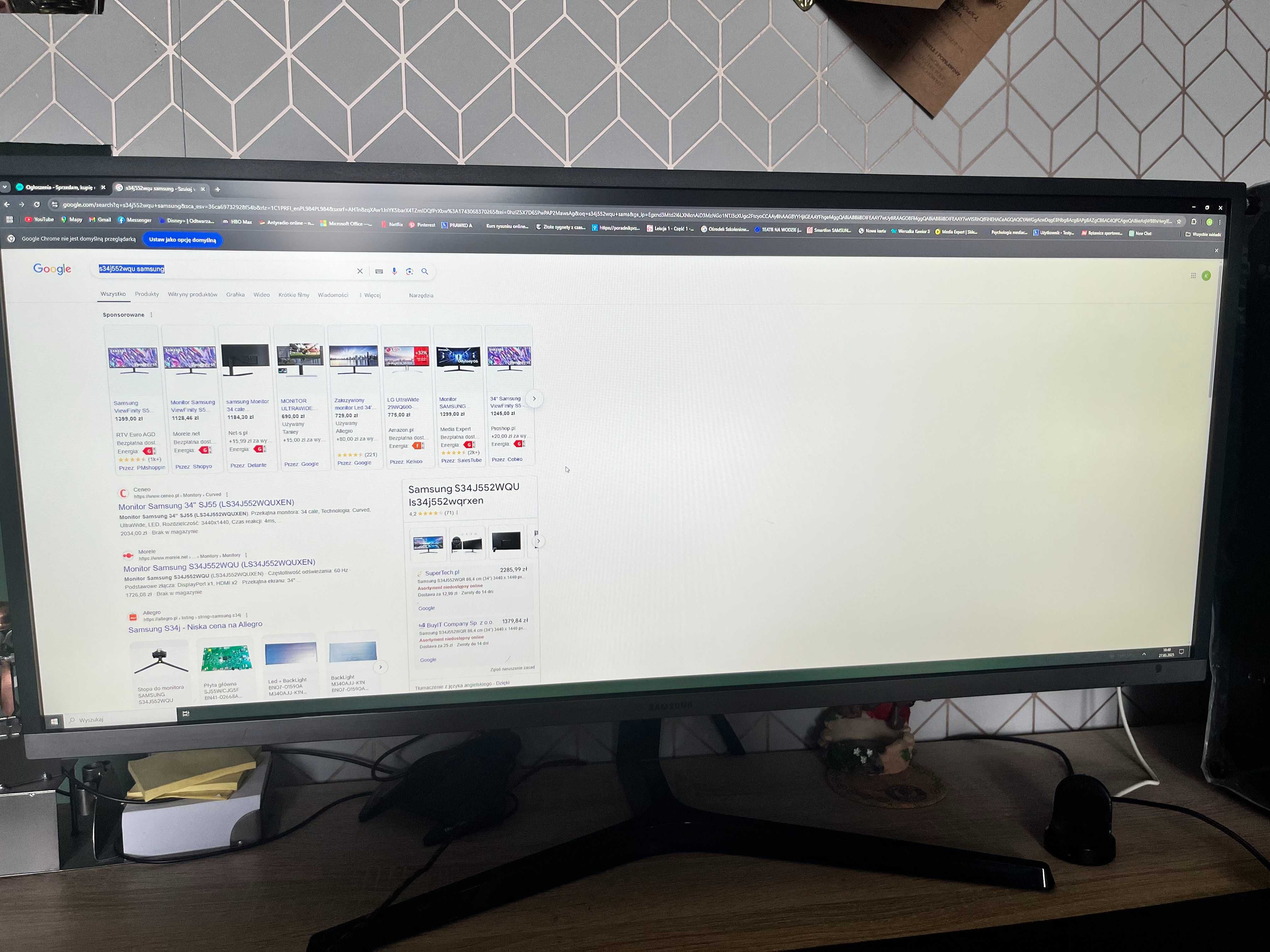 Monitor Samsung 34' s34j552wqu