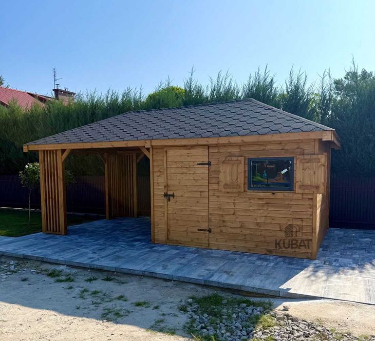 Domek ogrodowy z altanka 3x6 | domek narzedziowy z altanka | altanki