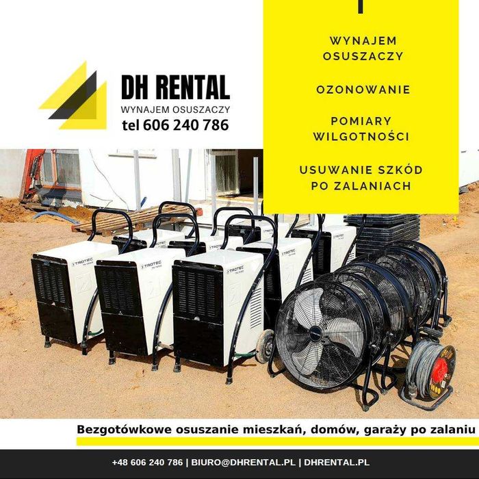 Wynajem osuszaczy | Pochłaniacz wilgoci | Osuszanie po zalaniu Opole