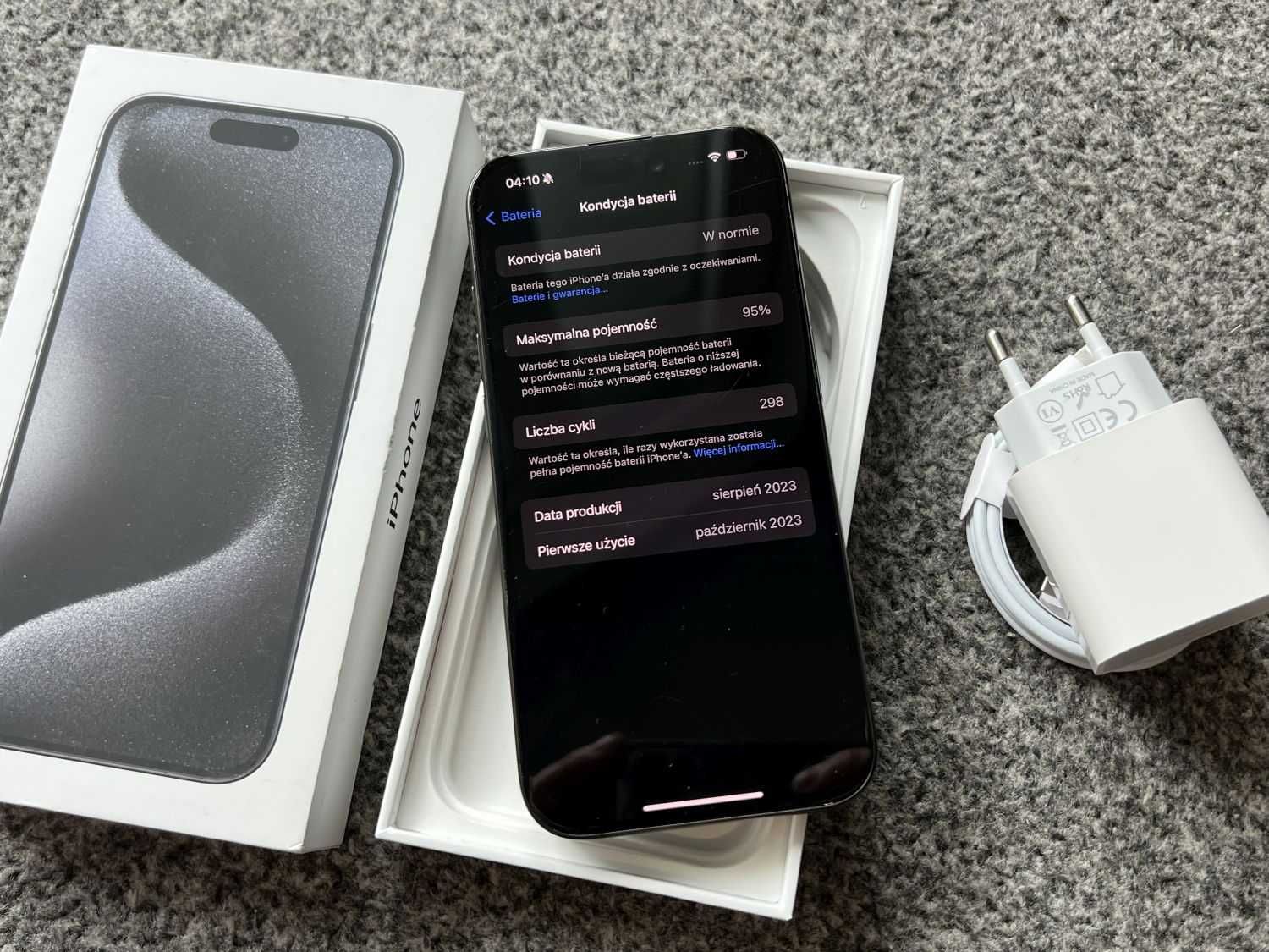 iPhone 15 Pro 512GB SPACE GREY BLACK Grafitowy Titanium Bat95% +Szkło