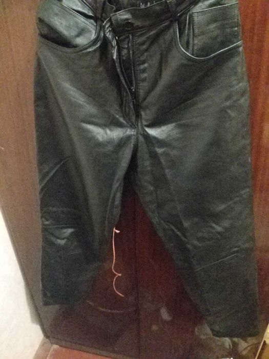 Куртка тепла стильна на пуху та шкіпяні штани