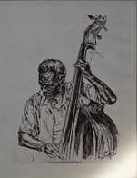 Jazz 4 x litografie w ramie  Four Jazz scenes New Orlean Kenneth Burke