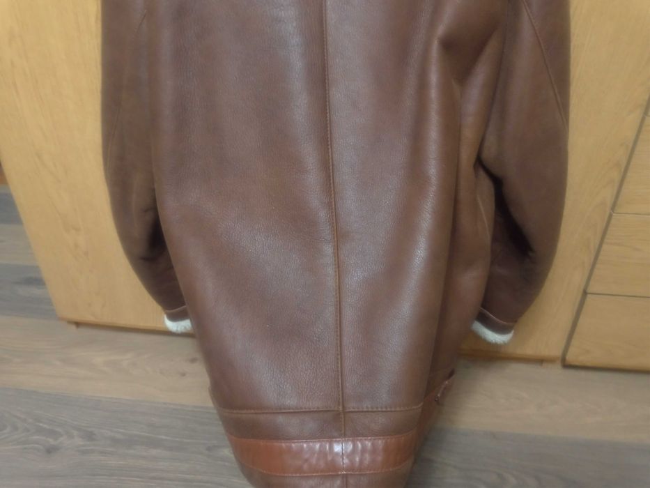 Чоловіча зимова шкіряна куртка(дублянка)