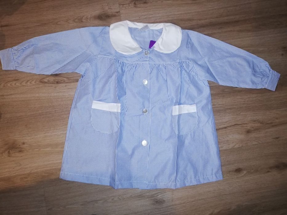 Bata de criança listada azul T-3 - novo