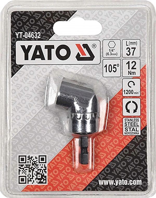 Adapter Uchwyt Kątowy Do Bitów 105° 1/4 Hex Yato #