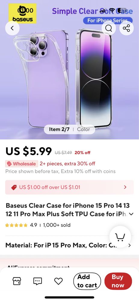 Чохол прозорий baseus iPhone 14 PRO