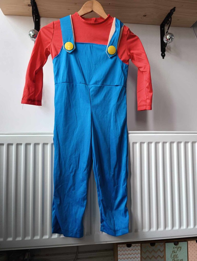 Strój karnawałowy, przebranie halloween, kostium super Mario 98 104
