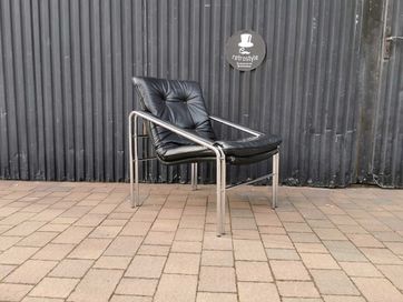 Designerski fotel chromowany Niemcy '70-80, BAUHAUS, Prl Design, RETRO