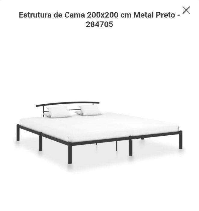 Estrutura de cama 200x200. Ainda dentro da caixa, nunca foi montada.