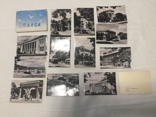 набор черно-белых мини открыток Одесса 1957 год