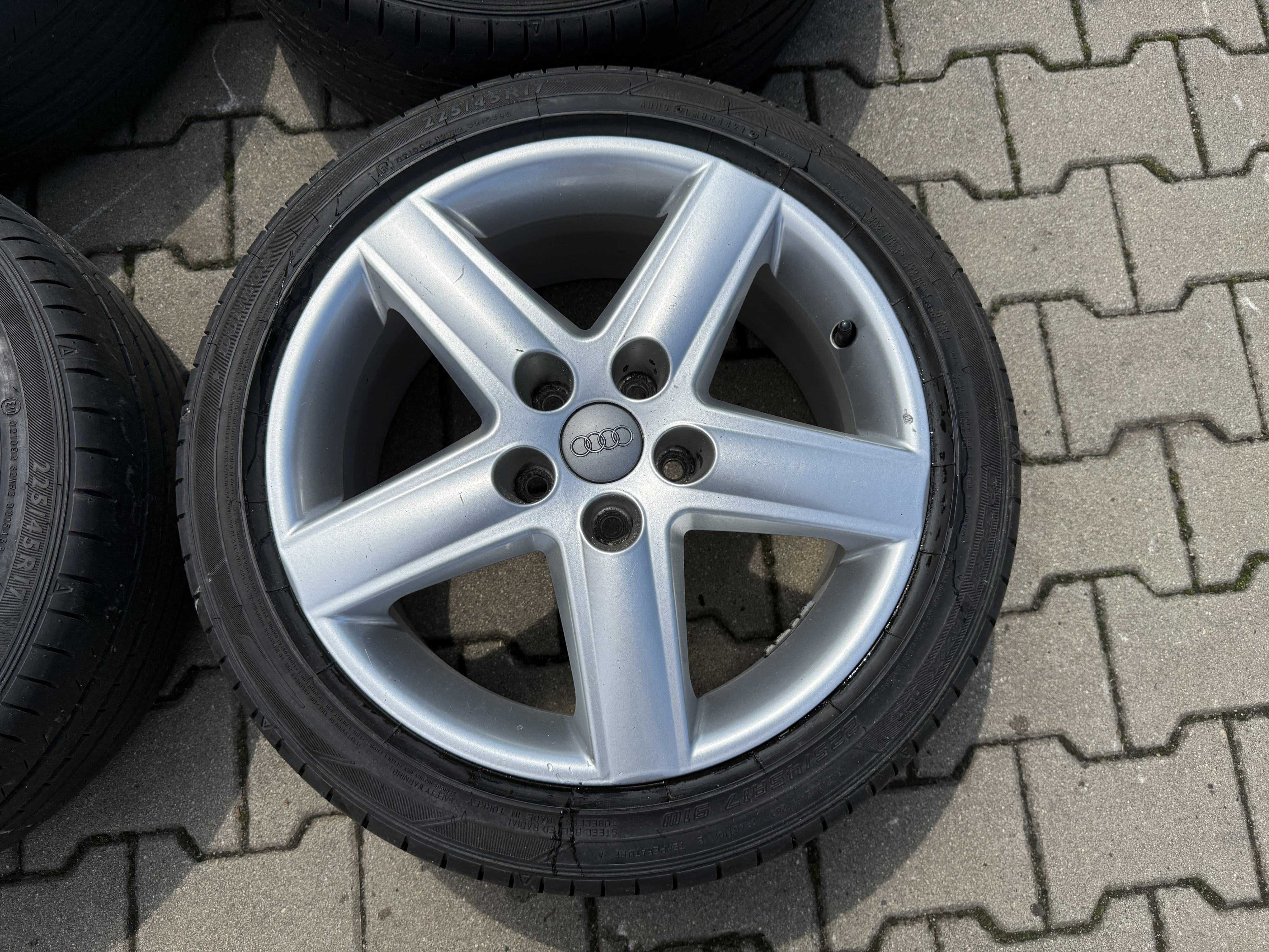 Koła letnie 17 Audi A4 B6, A6 C5 5x112 z oponami Dunlop 225/45