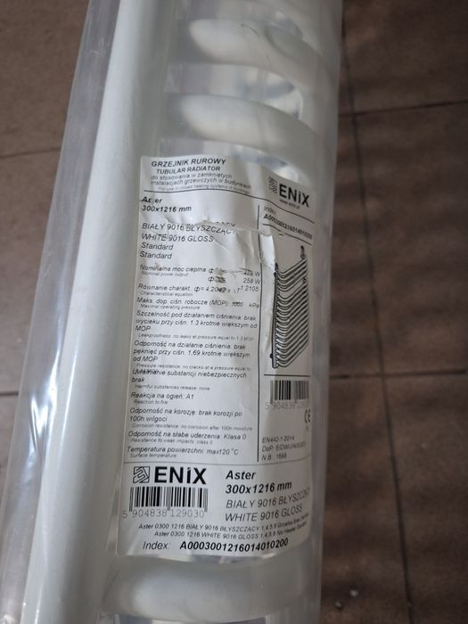 Grzejnik rurowy ENIX Aster biały 300x1216