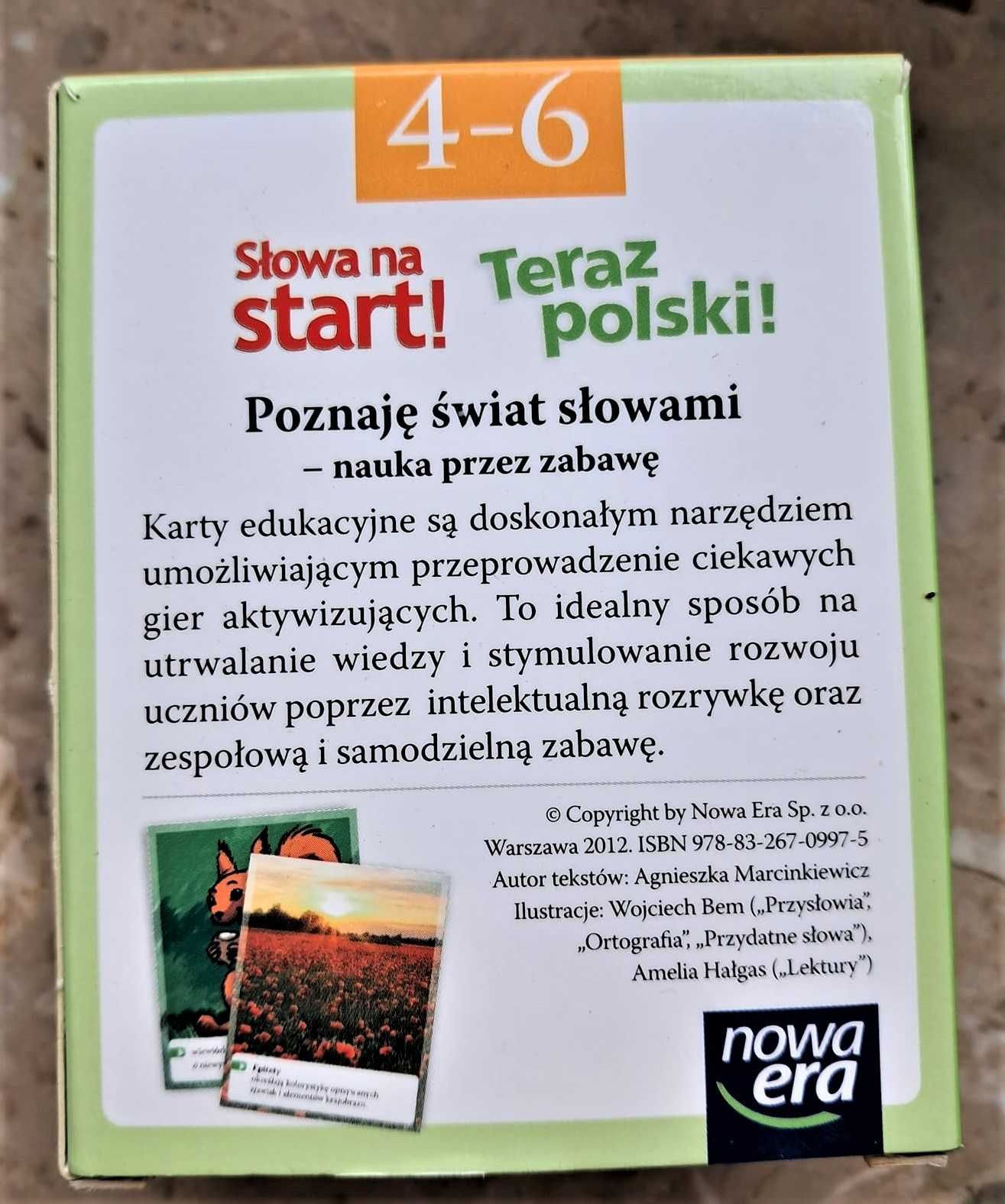 "Język polski kl. 4-6 Karty edukacyjne, część 1"Nowa Era