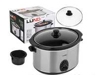 LUND Wolnowar GARNEK Ceramiczny Slow COOKER Inox LCD 320W 5,6L 3TRYBY