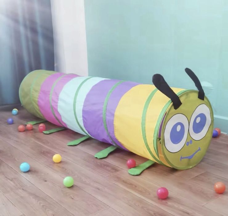 Tunel dla dzieci ogrodowy i do domu gąsienica składany