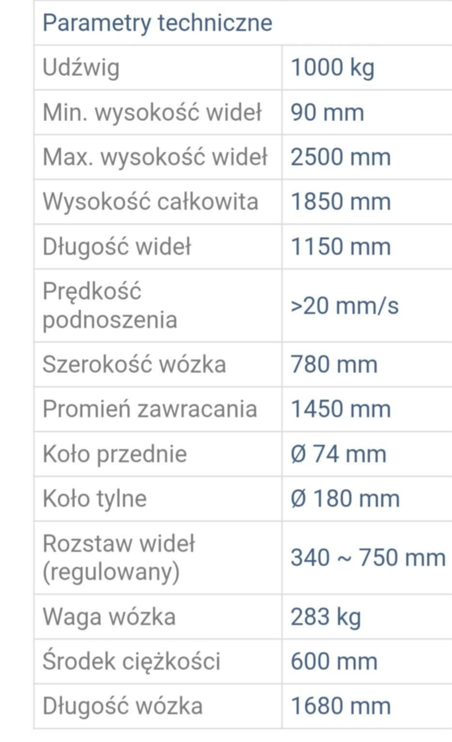 Wózek podnośnikowy ręczny z pompką nożną