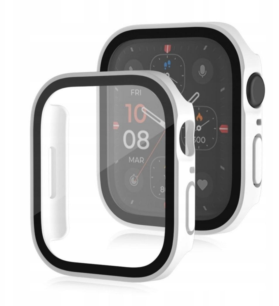 2x Etui szkło do Apple watch 7 41mm srebrne